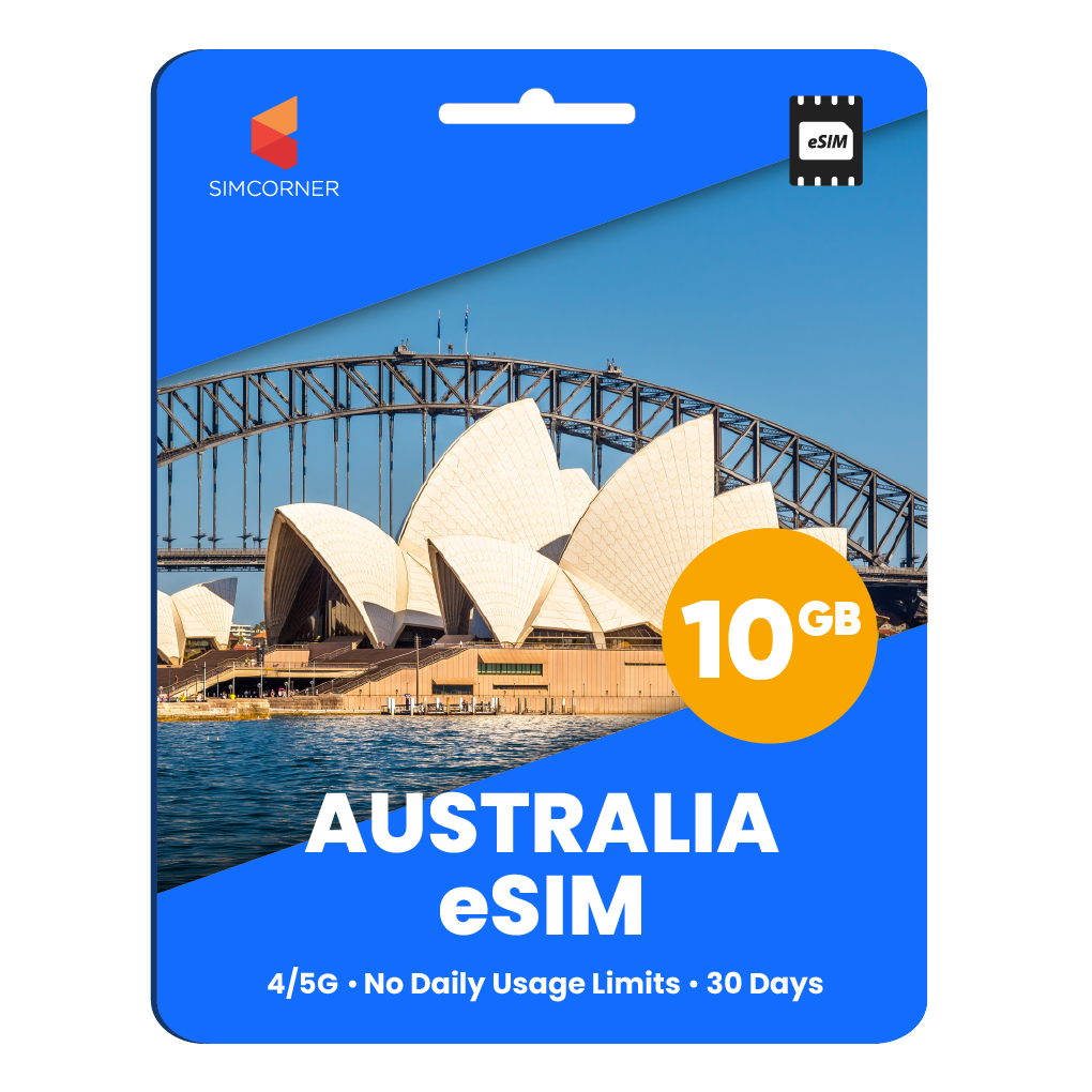 Australia eSIM: 10GB - 30 Days
-SimCorner