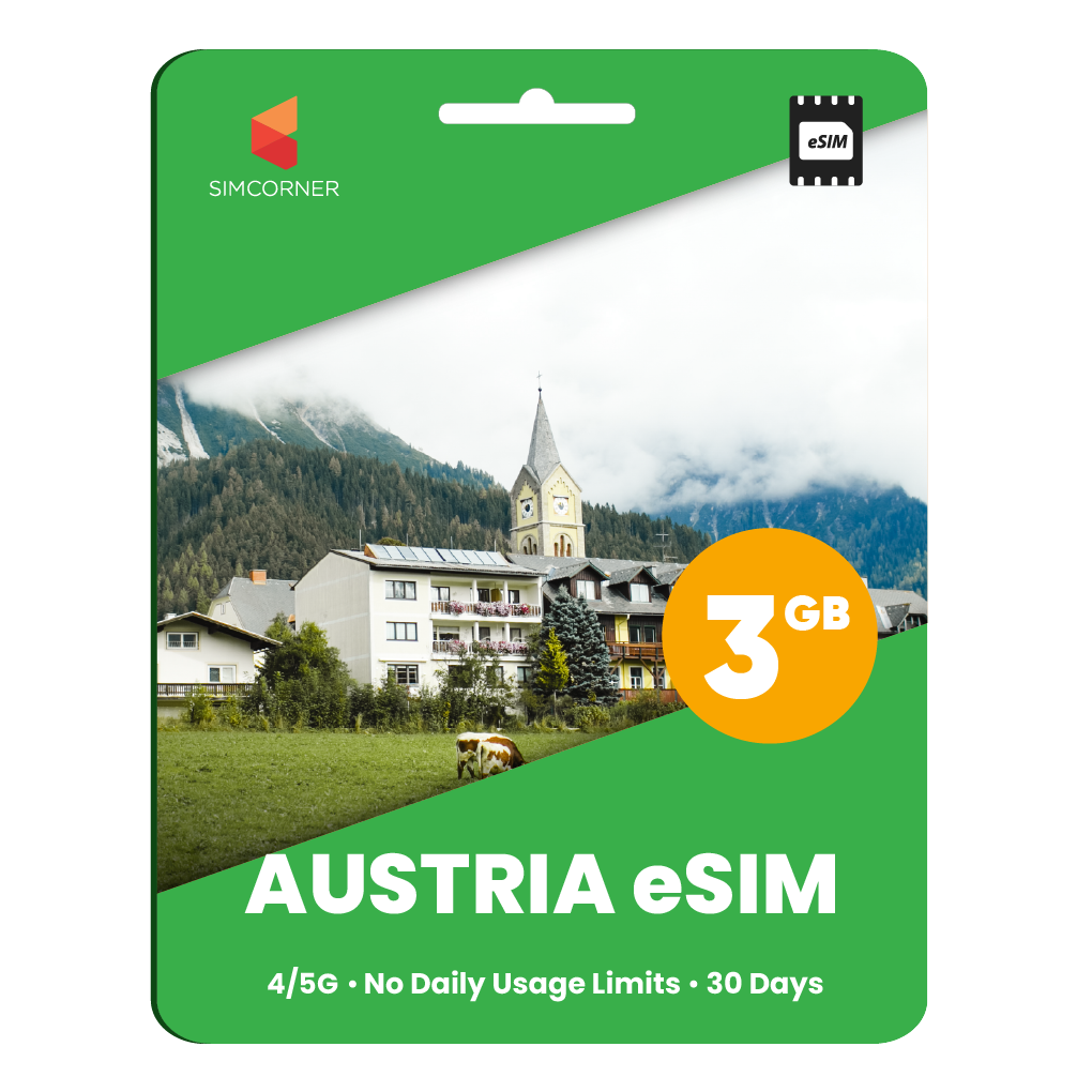 Austria eSIM: 3GB - 30 Days - SimCorner