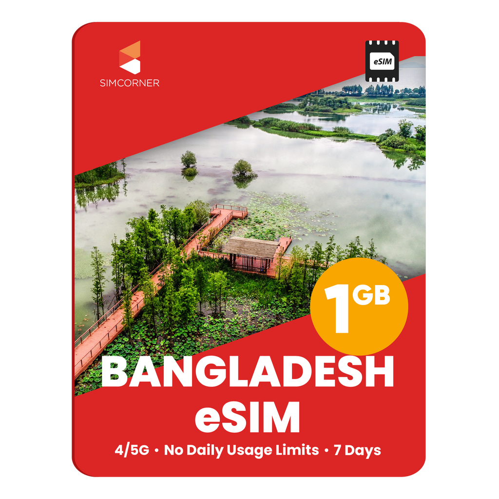 Bangladesh eSIM: 1GB - 7 Days -SimCorner