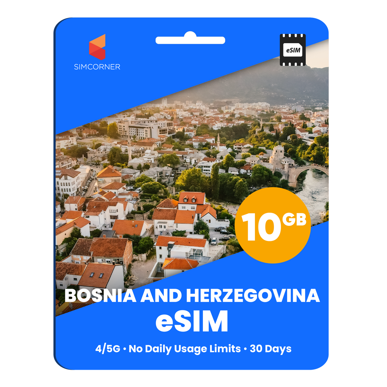 Bosnia And Herzegovina eSIM: 10GB - 30 Days
