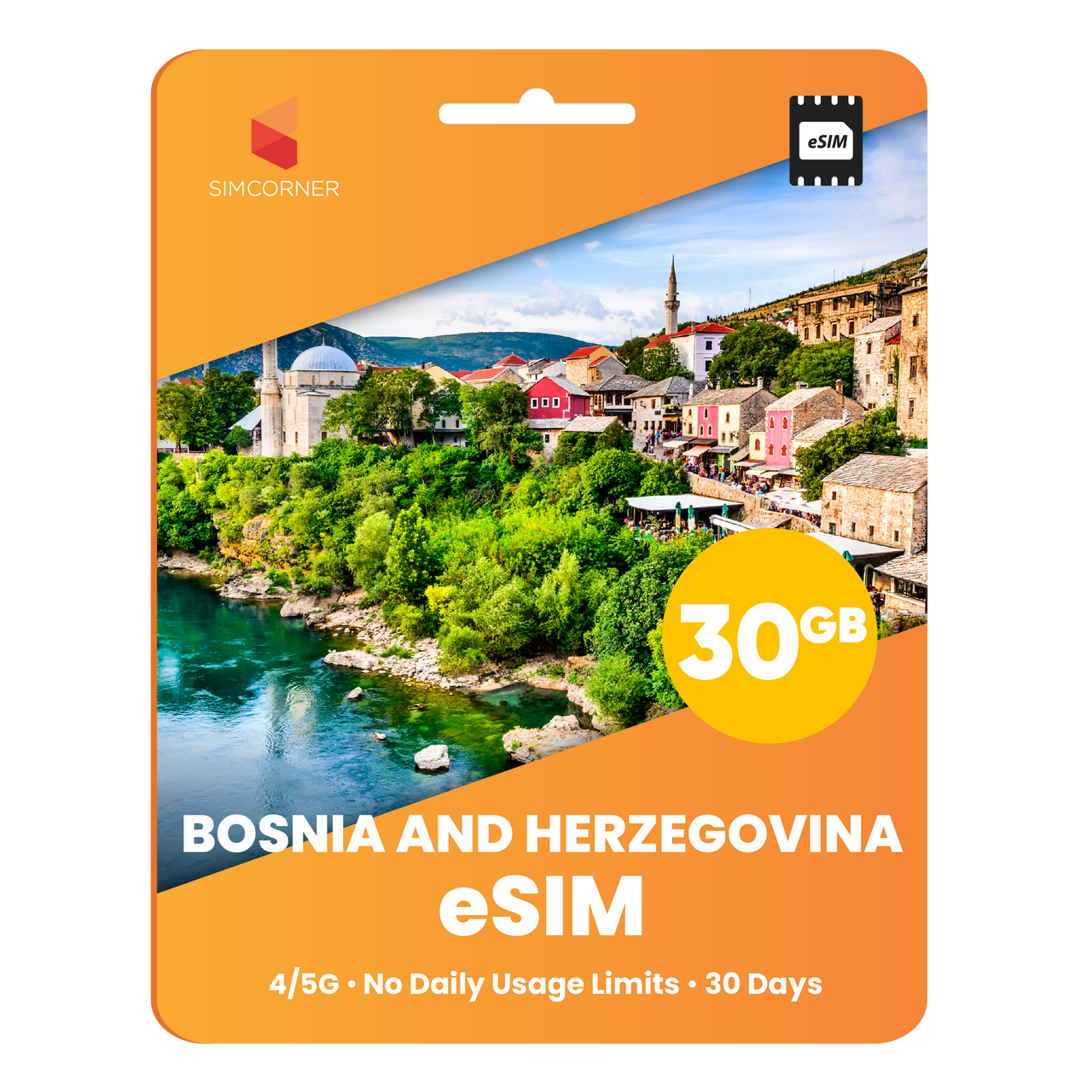 Bosnia And Herzegovina eSIM: 30GB - 30 Days