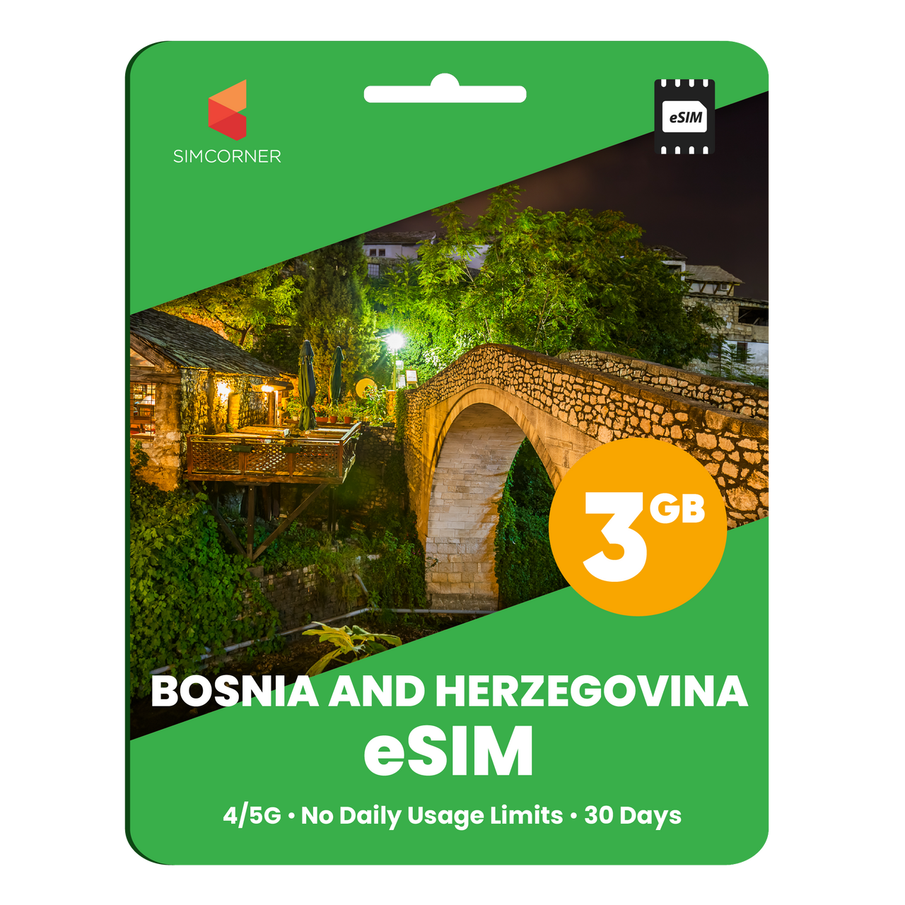 Bosnia And Herzegovina eSIM: 3GB - 30 Days