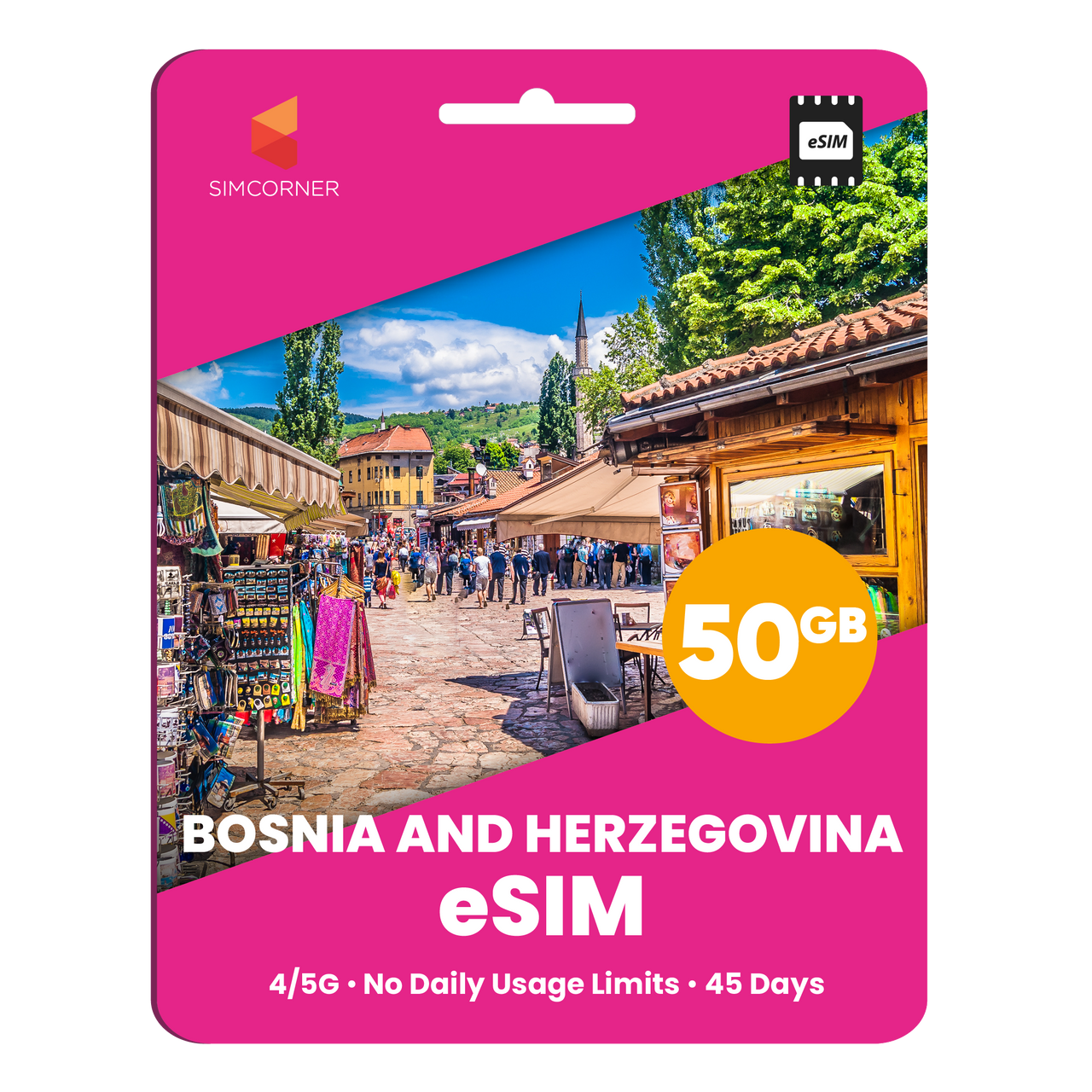 Bosnia And Herzegovina eSIM: 50GB - 45 Days