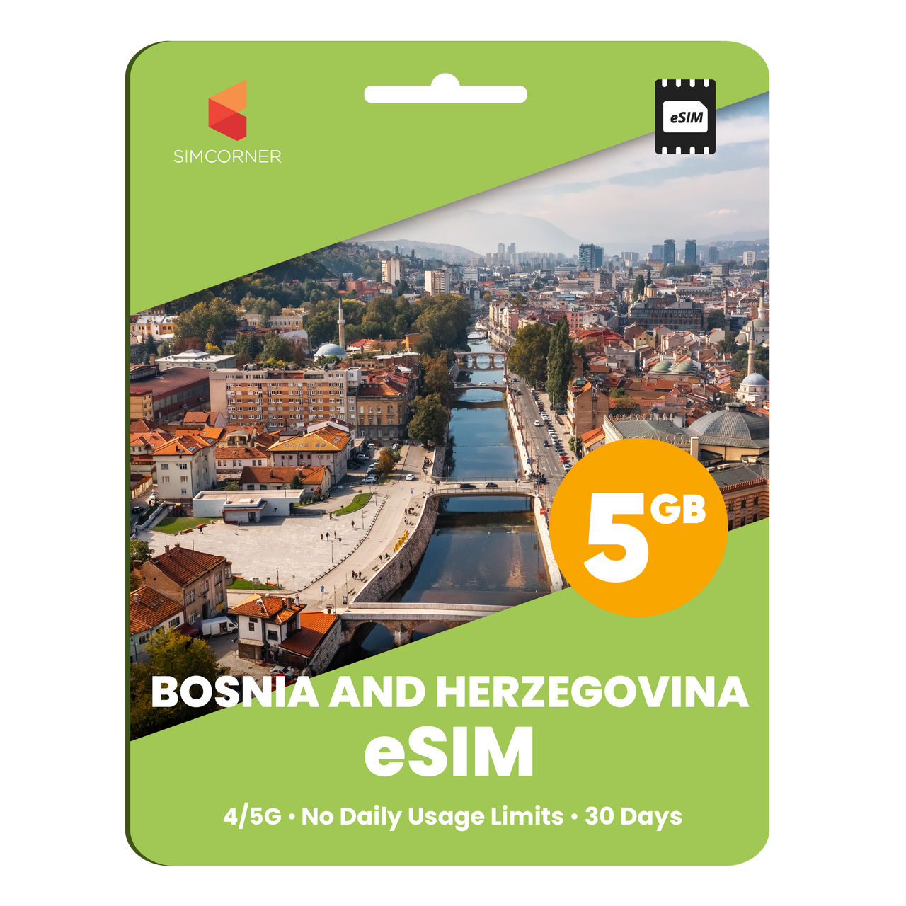 Bosnia And Herzegovina eSIM: 5GB - 30 Days