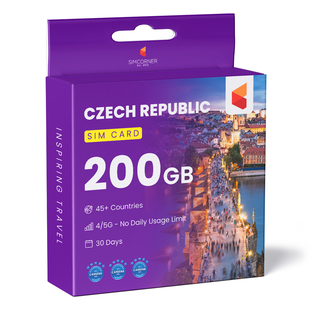 Czech Republic Travel Sim Card 200GB - SimCorner