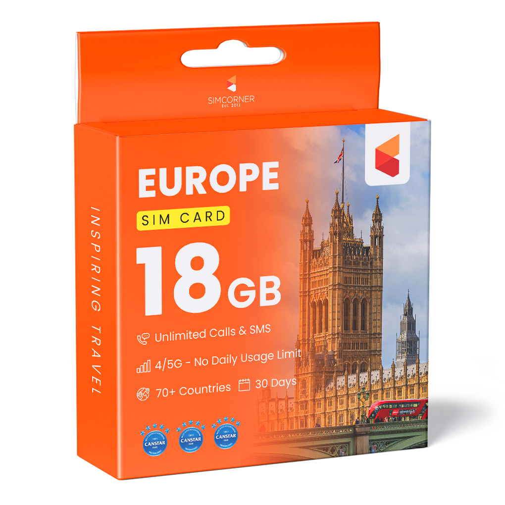 Europe & UK Sim Card (12GB)