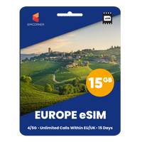 [eSIM] Europe eSIM (15GB) | SimCorner