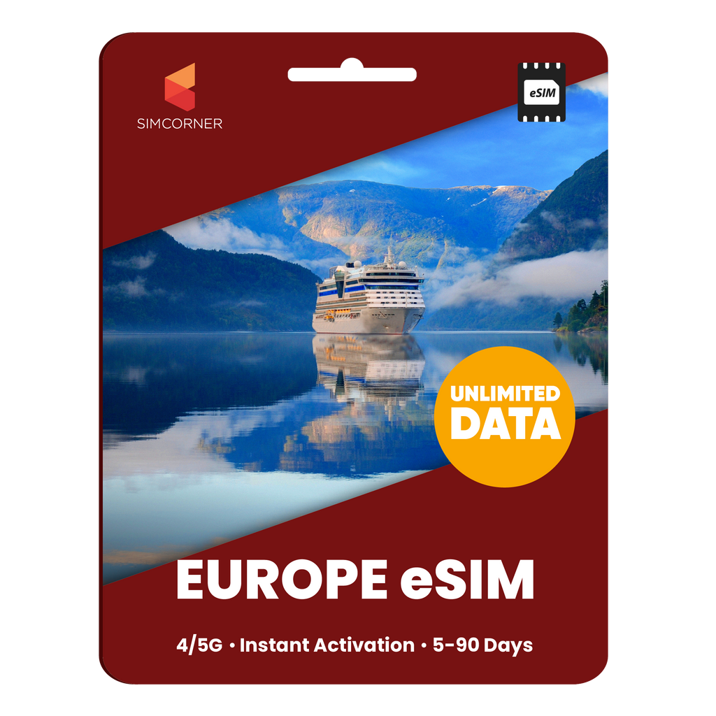 [eSIM] Europe Unlimited Data | 5 - 90 Days | SimCorner