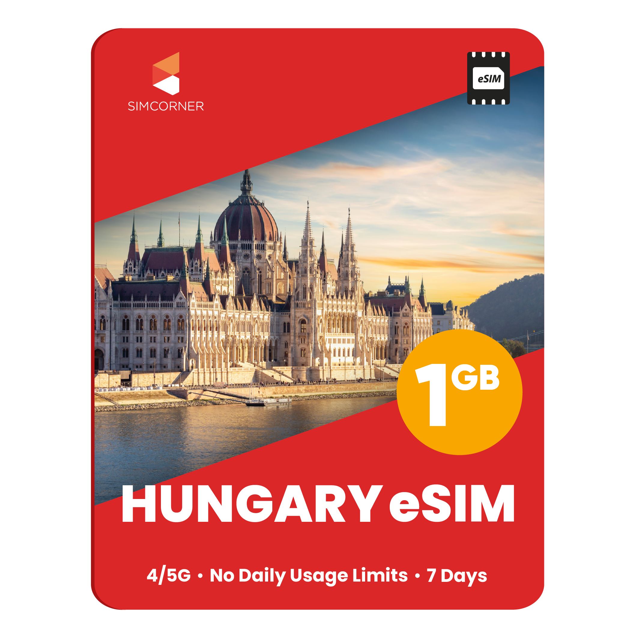 Hungary eSIM: 1GB - 7 Days