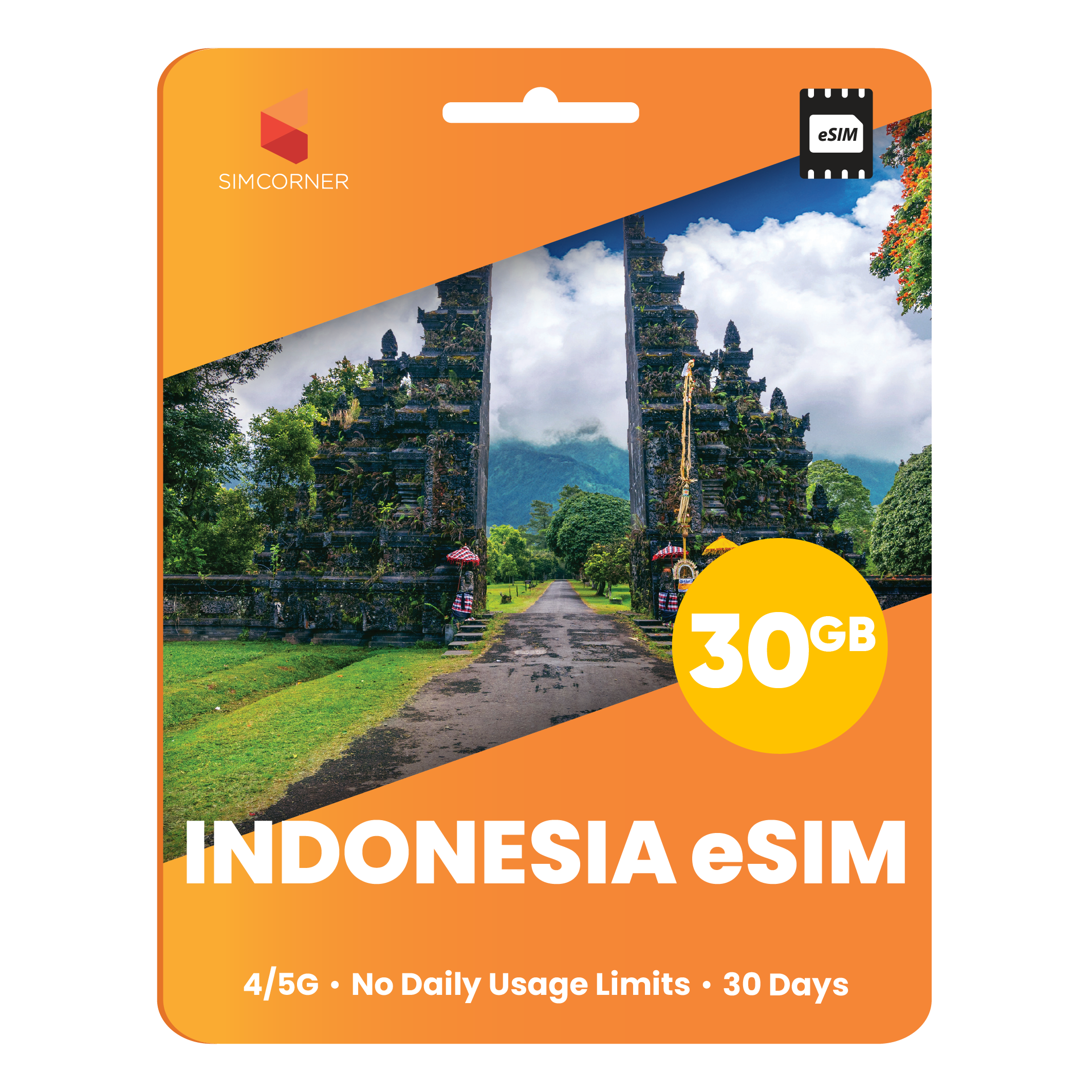 Indonesia eSIM: 30GB - 30 Days | SimCorner