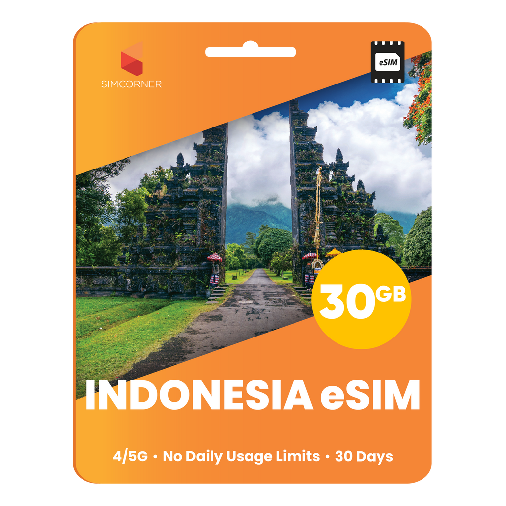 Indonesia eSIM: 30GB - 30 Days | SimCorner