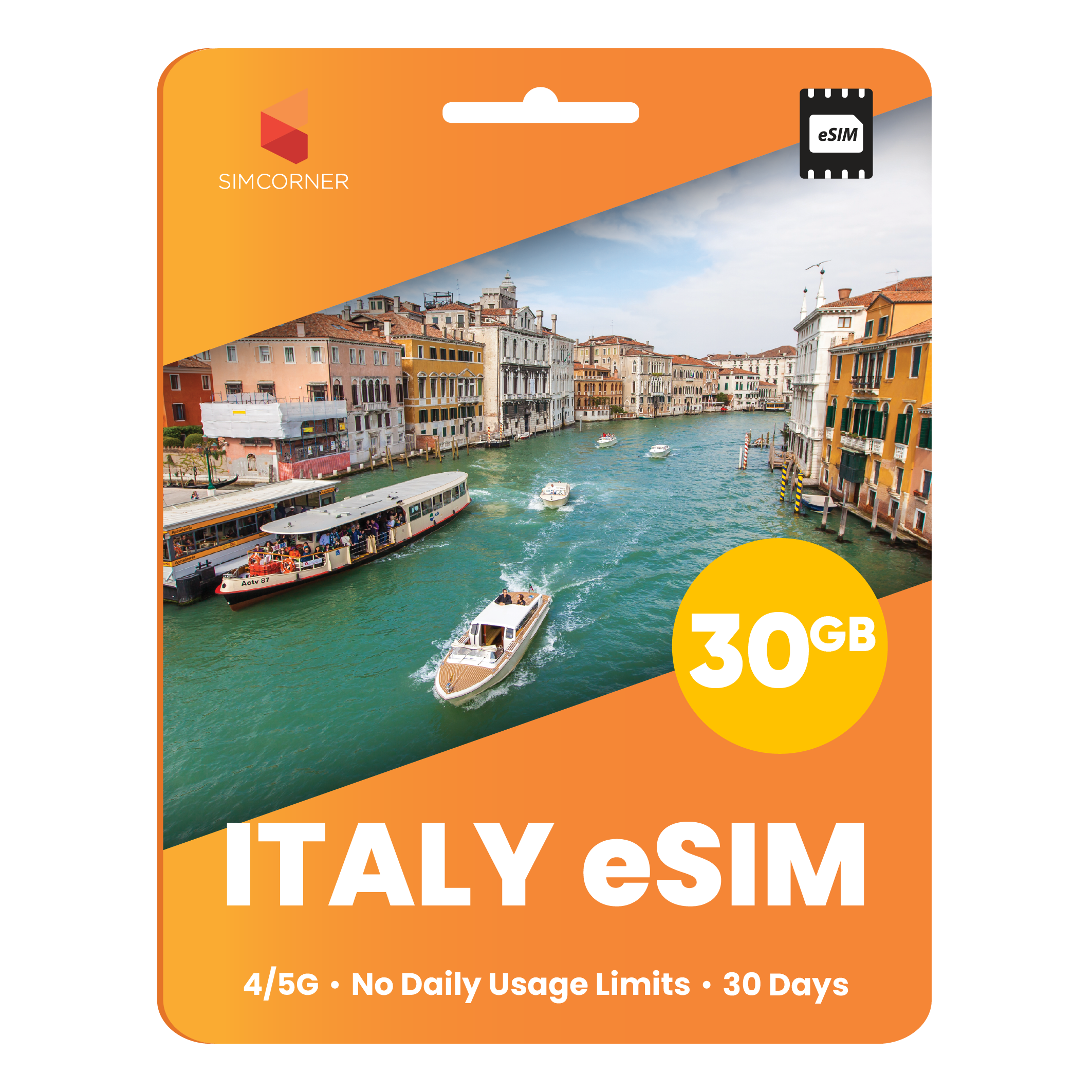 Italy eSIM: 30GB - 30 Days