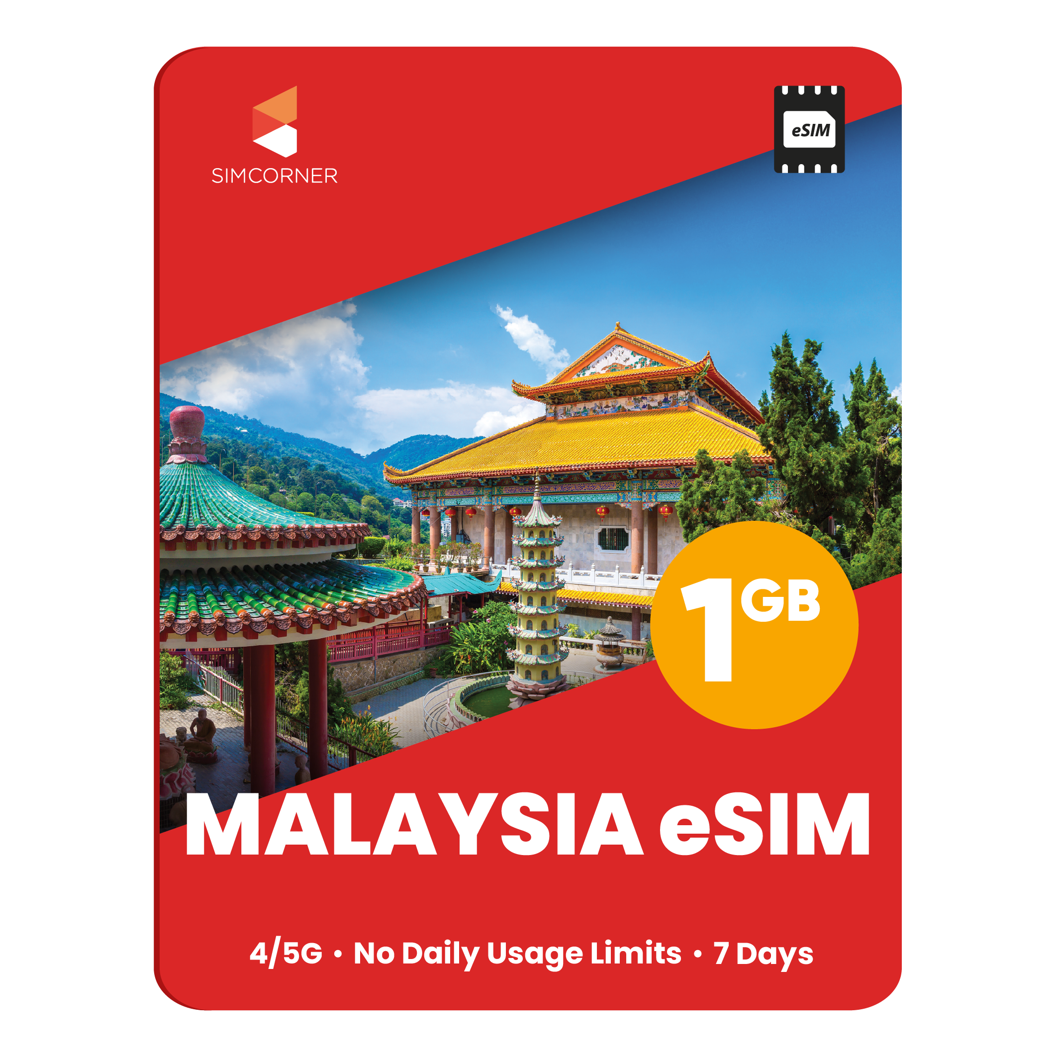 Malaysia eSIM: 1GB - 7 Days