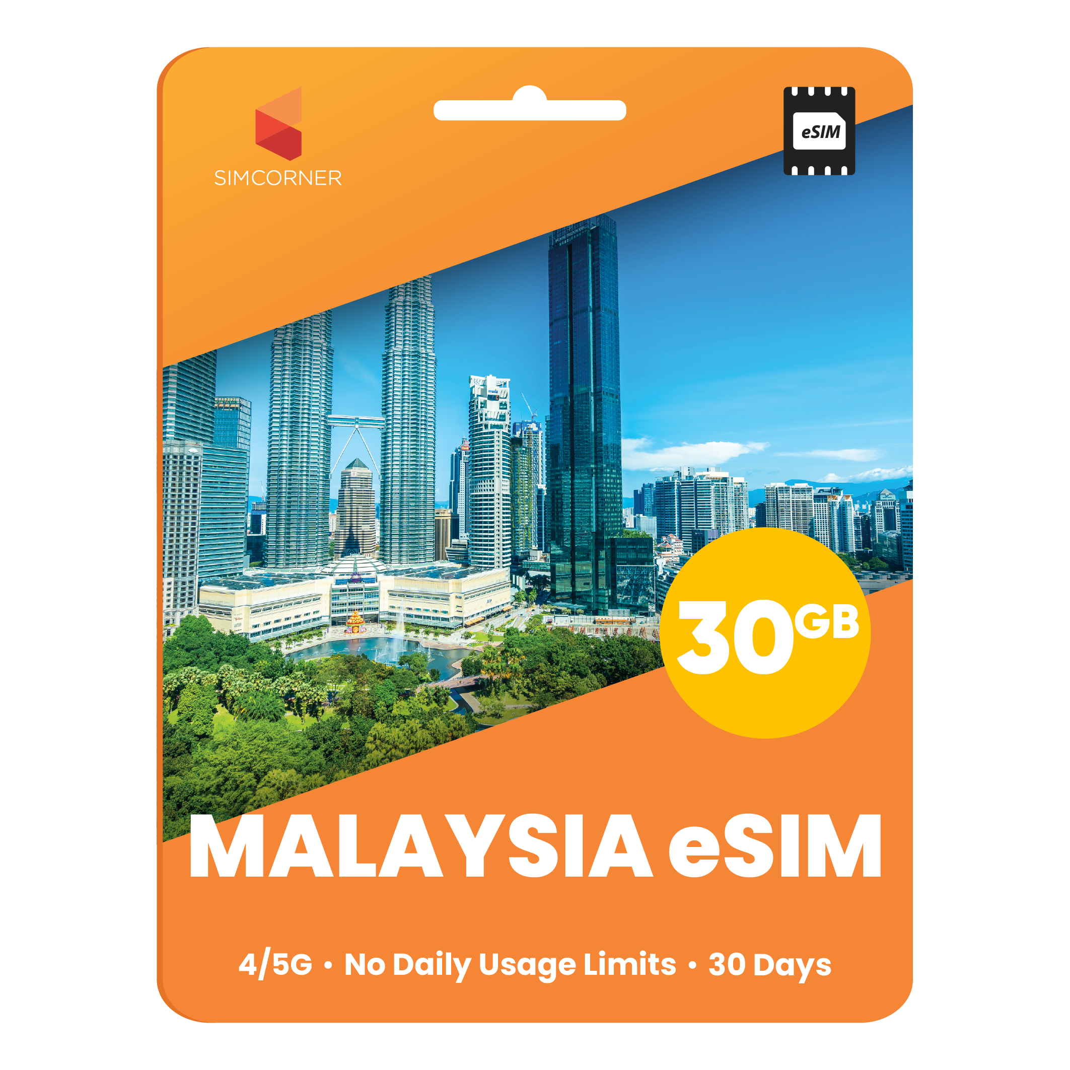 Malaysia eSIM: 30GB - 30 Days - SimCorner