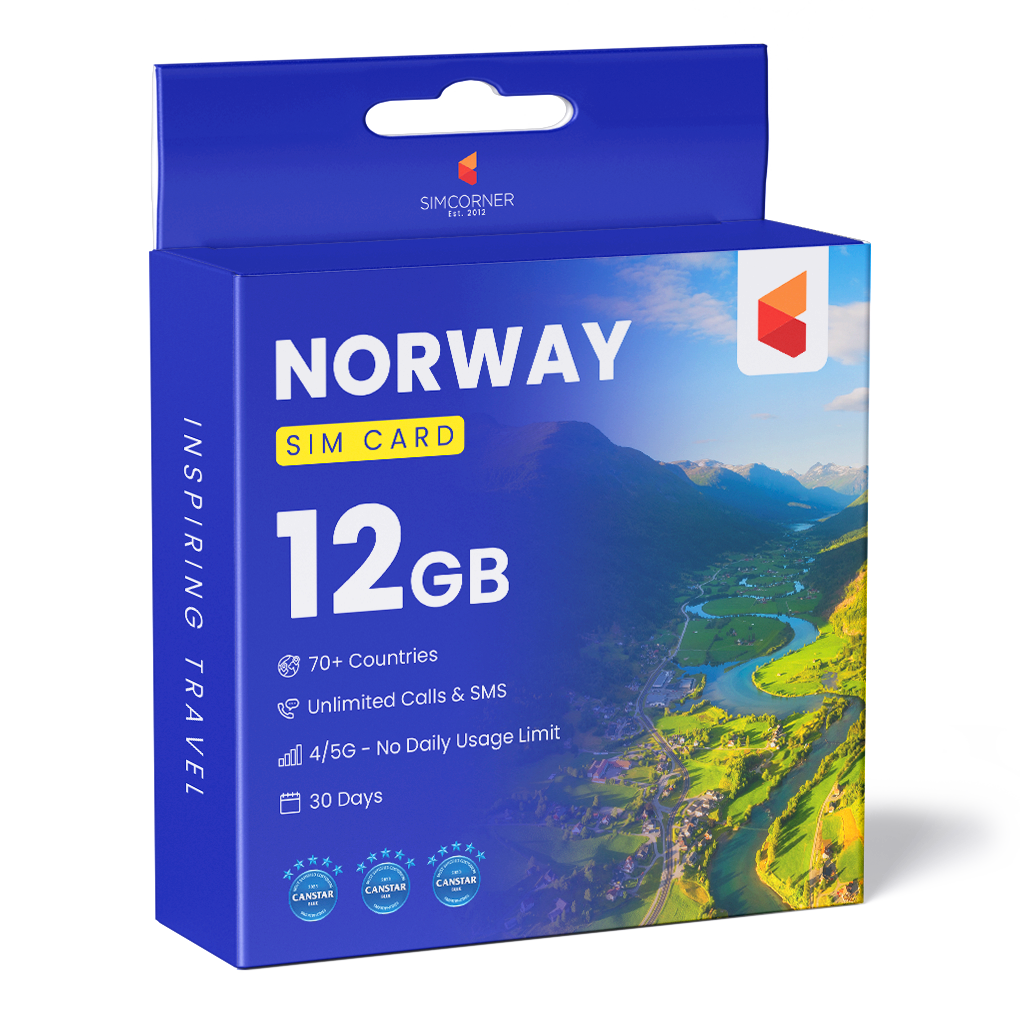 Norway Travel Sim Card (12GB) | SimCorner