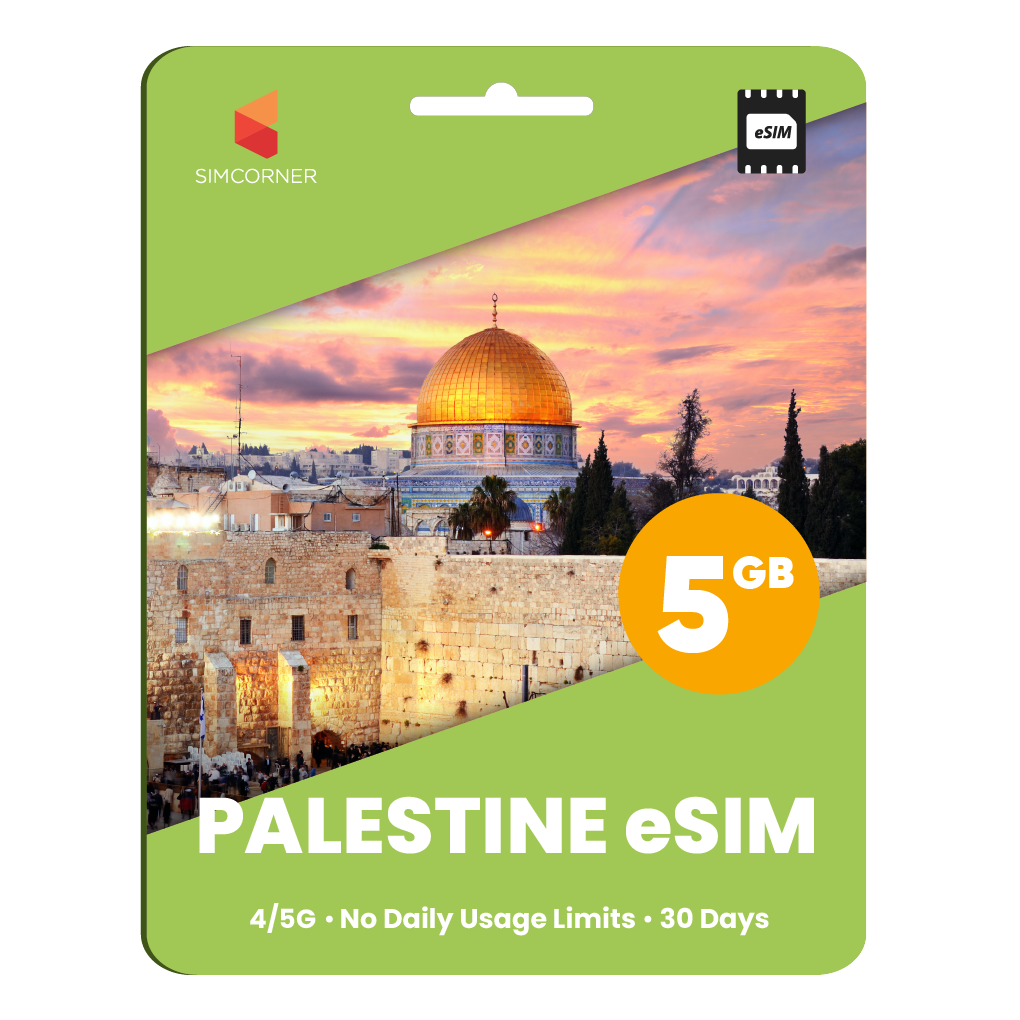 Palestine eSIM: 5GB - 30 Days
-Sim Corner