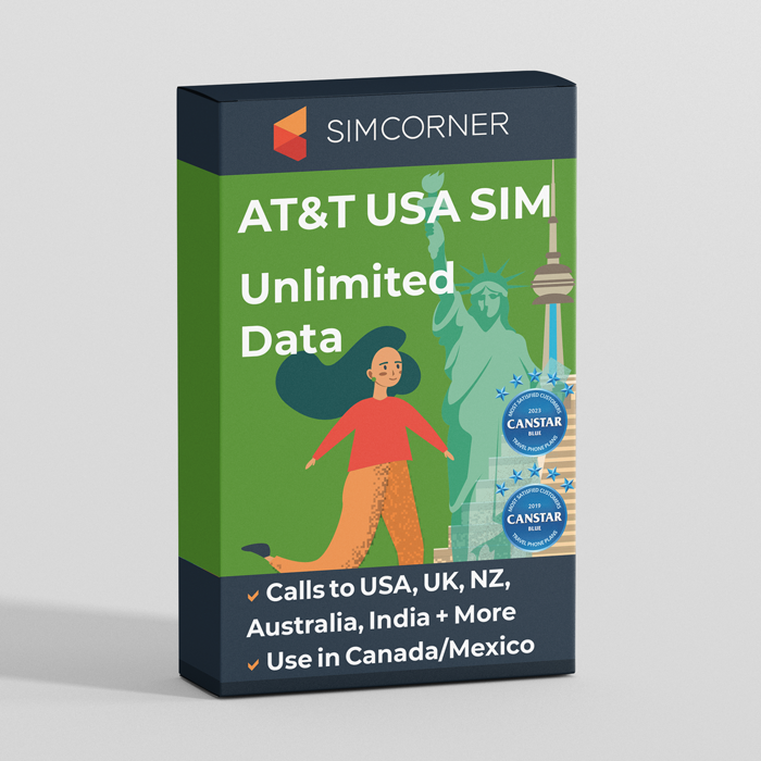 AT&T Unlimited MAX Plus SIM (USA, Canada, Mexico) | Sim Corner