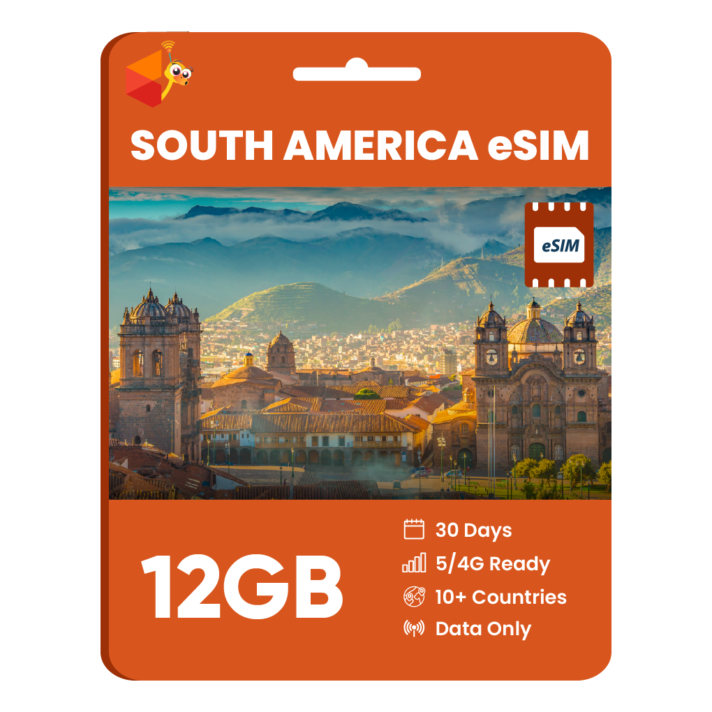 South America Data eSIM (12GB, 18GB or 30GB)