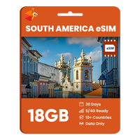 Thumbnail for South America Data eSIM (12GB, 18GB or 30GB)