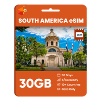 Thumbnail for South America Data eSIM (12GB, 18GB or 30GB)
