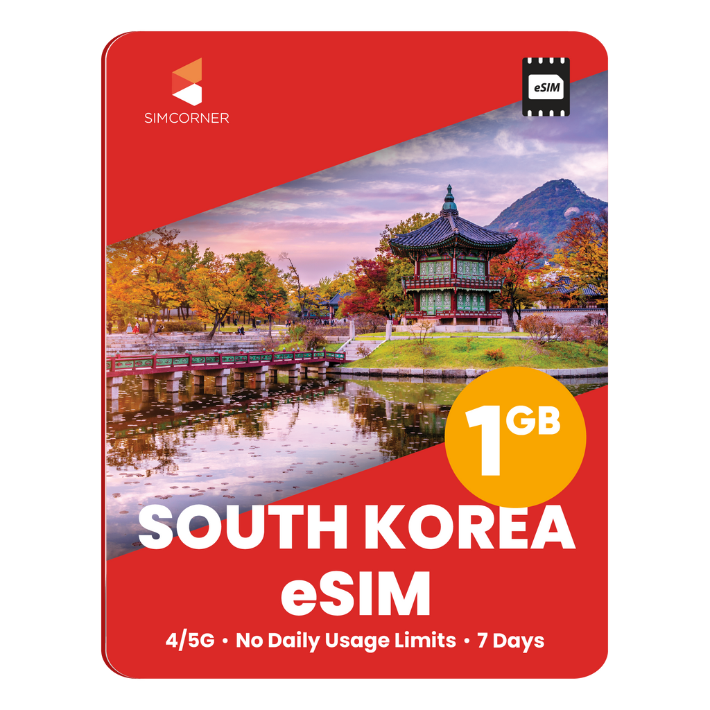 South Korea eSIM: 1GB - 7 Days - SimCorner