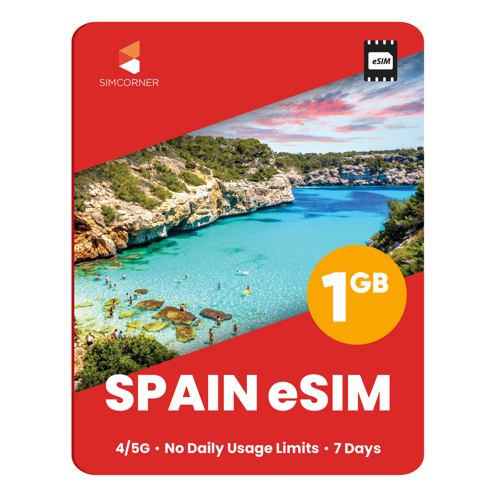 Spain eSIM: 1GB - 7 Days  - SimCorner