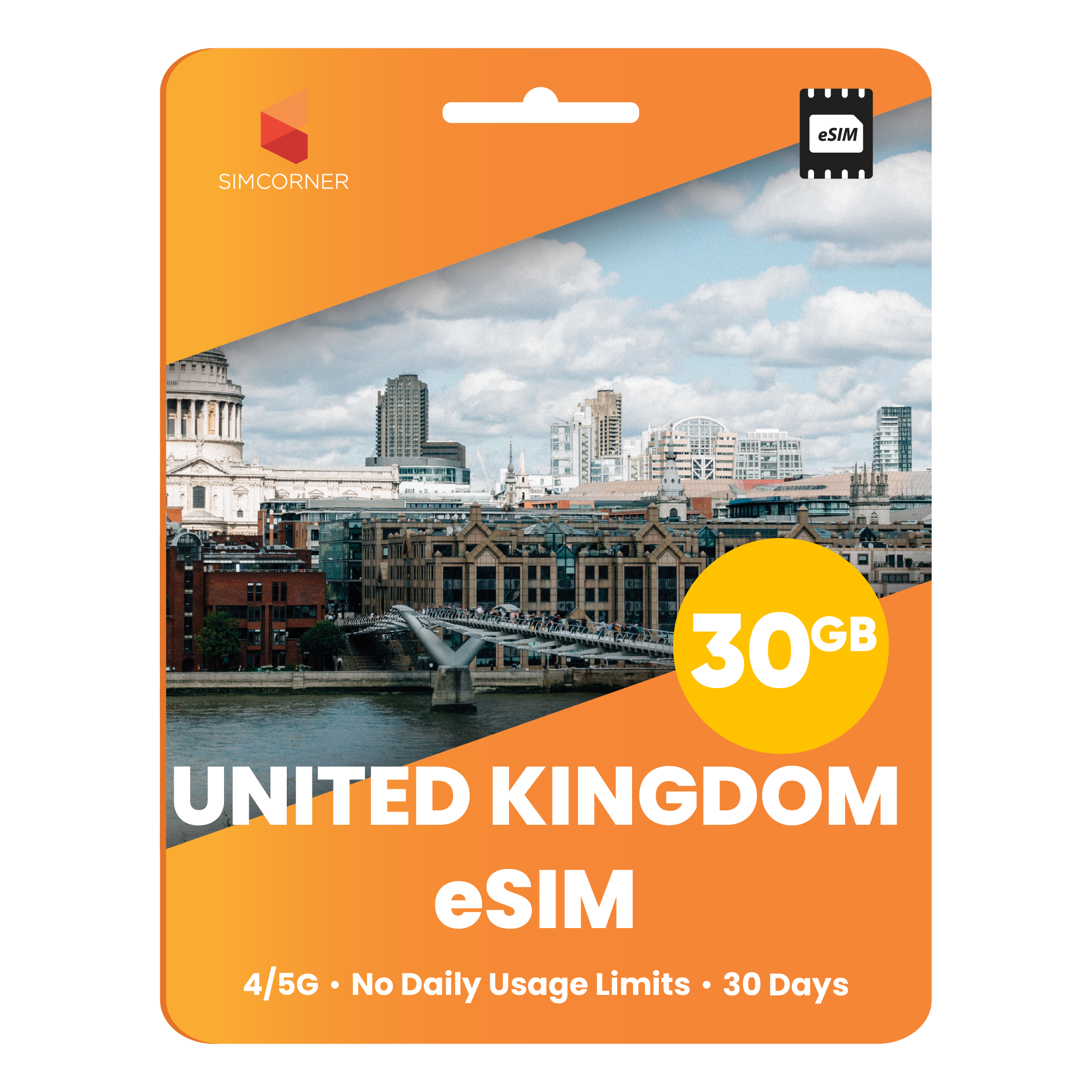 [eSIM] United Kingdom eSim Card (30GB) - SimCorner