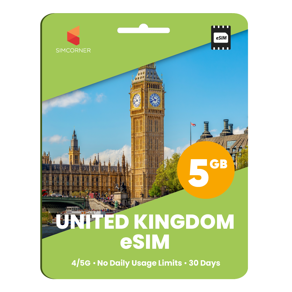 United Kingdom eSIM: 5GB - 30 Day
-SimCorner