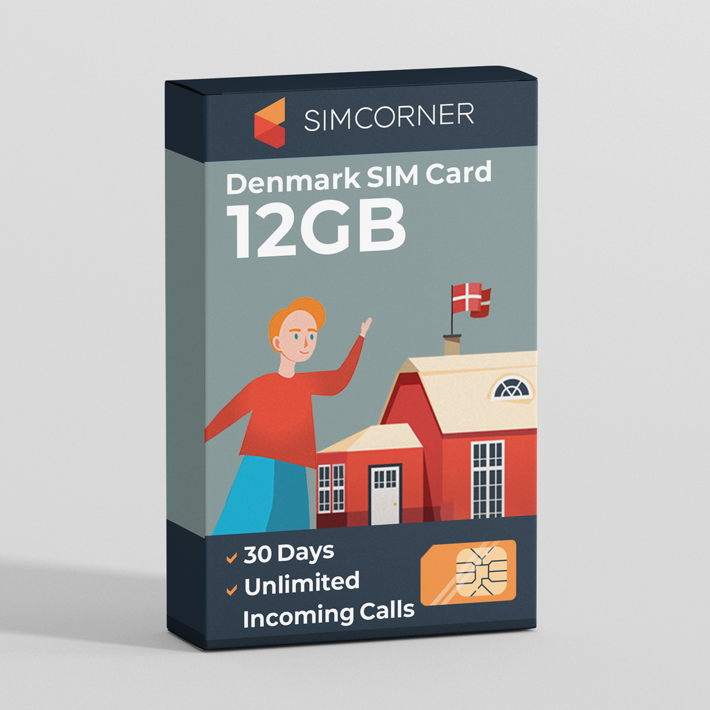 Denmark Travel Sim Card (12GB)