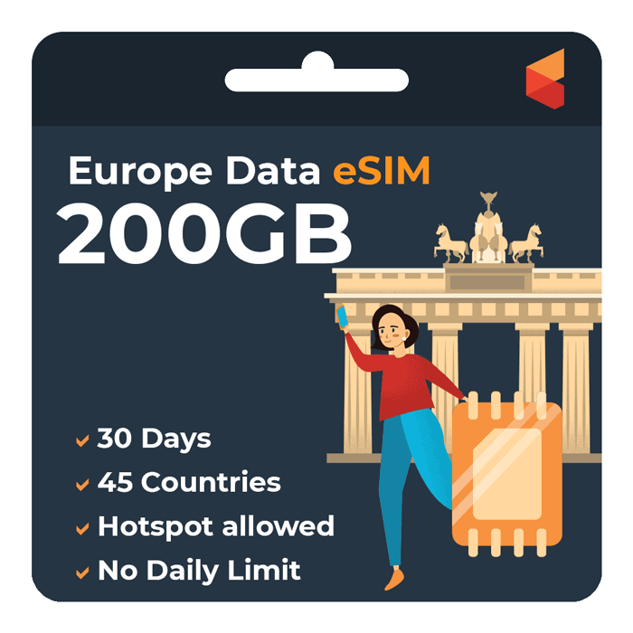 [eSIM] Europe Data eSIM | 200GB | SimCorner