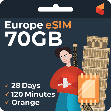 [eSIM] Europe Orange eSim Card (28 Days - 70GB)