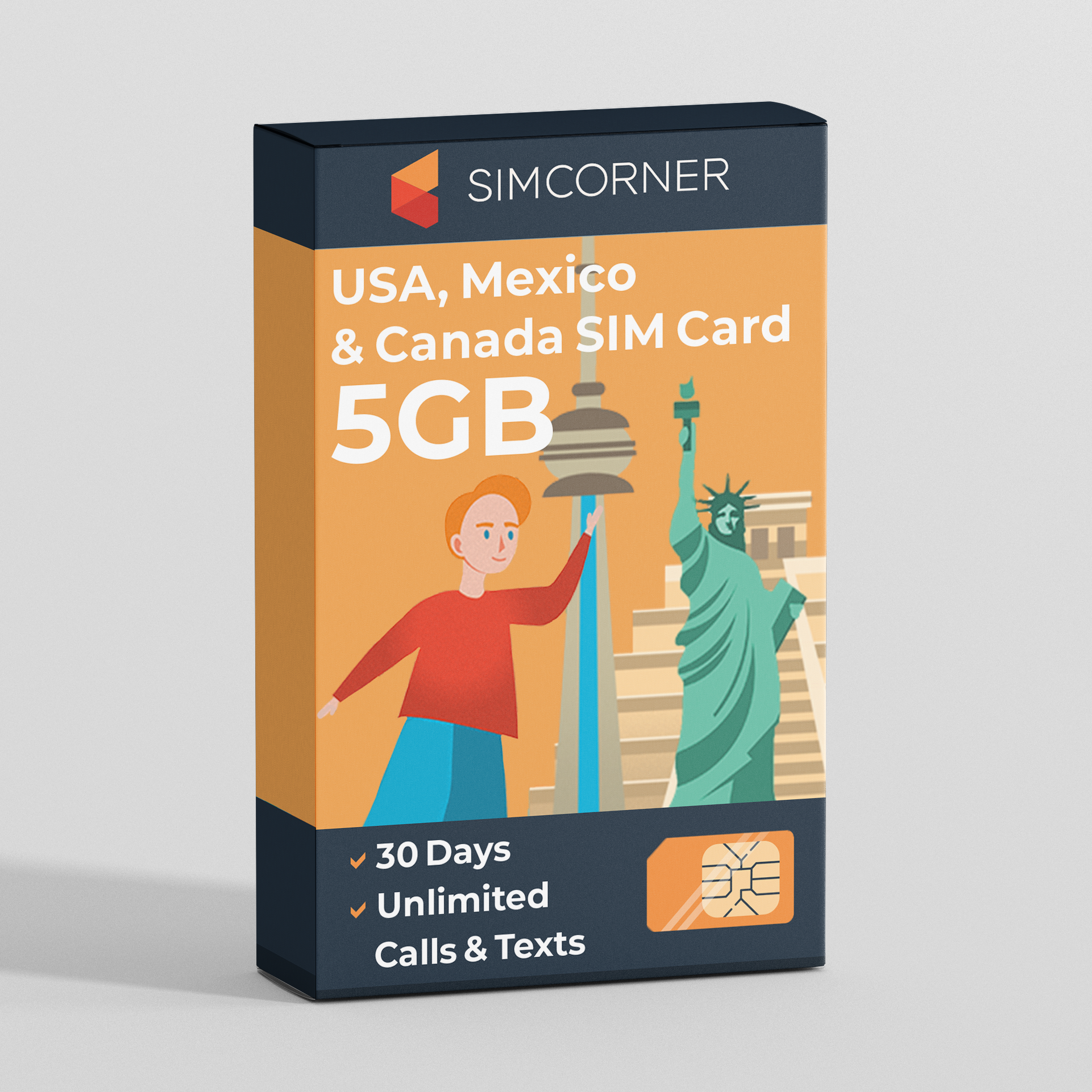 Sim Card for USA Canada Mexico (5GB)