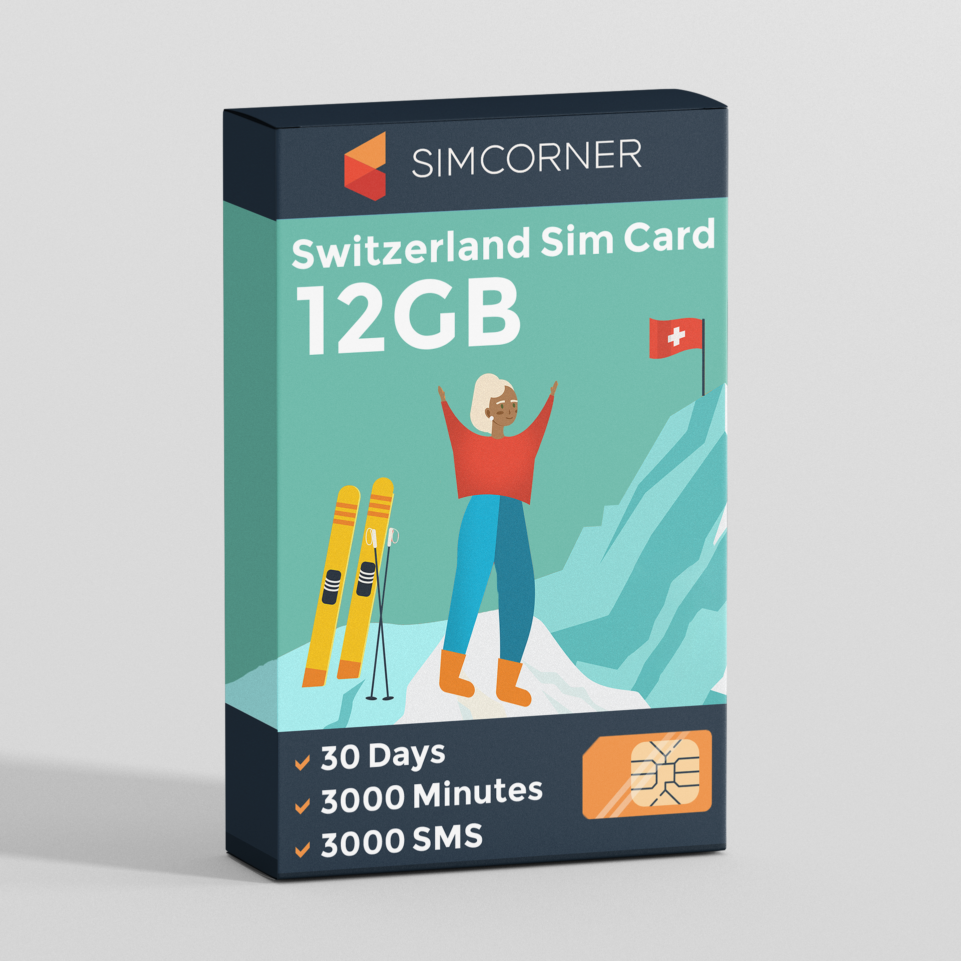 Switzerland Travel Sim Card (12GB)