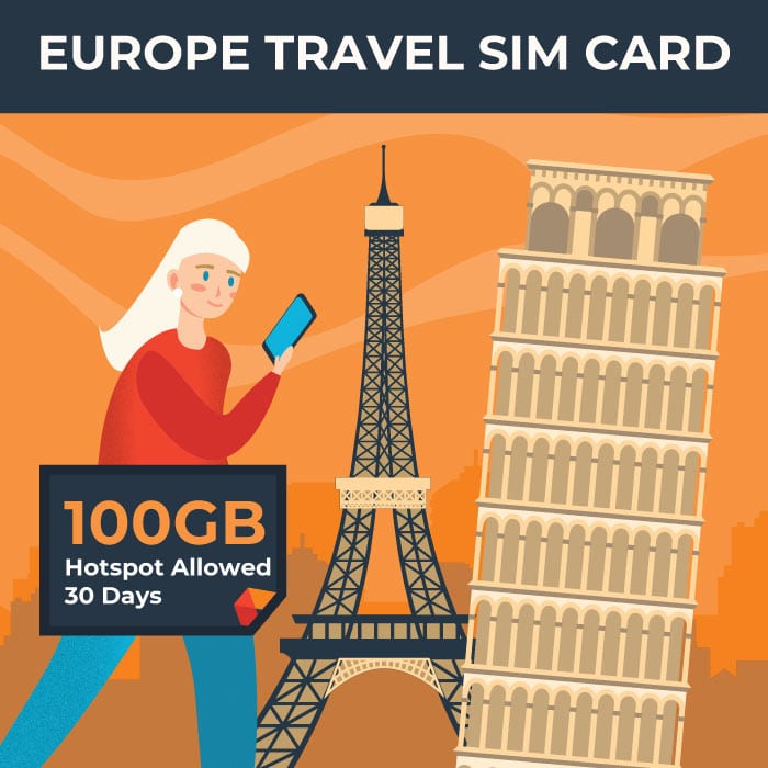 Europe & UK Travel Sim Card (100GB) - SimCorner Canada